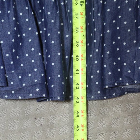 Super Cute! NWT! Kings Road Sz 3X Dark Blue Chambray & White Polka Dot Sun Dress - Picture 5 of 6